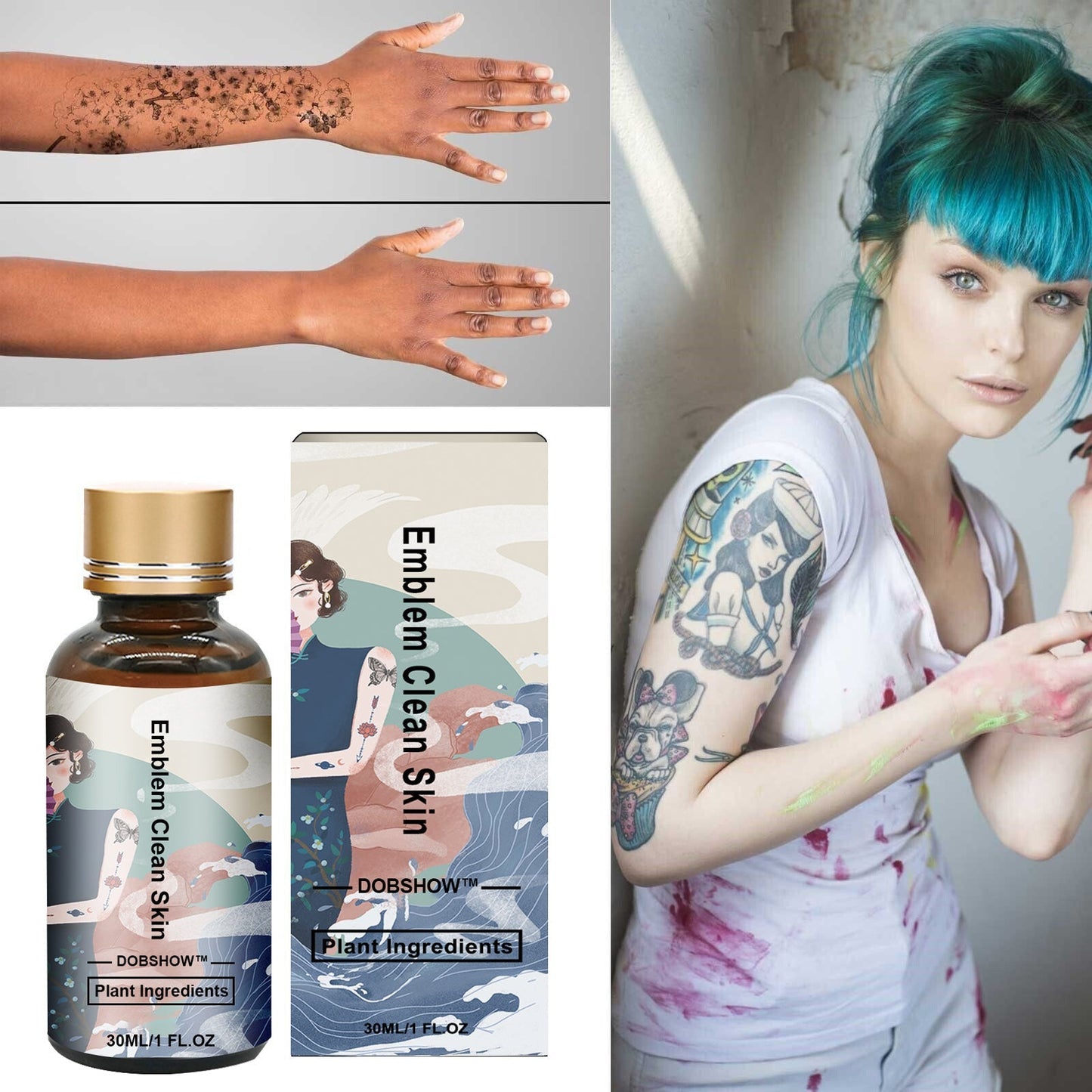 Dobshow™ Tattoo Removal Cream: Quick, Painless, and Scar-Free Tattoo Fading 🌿