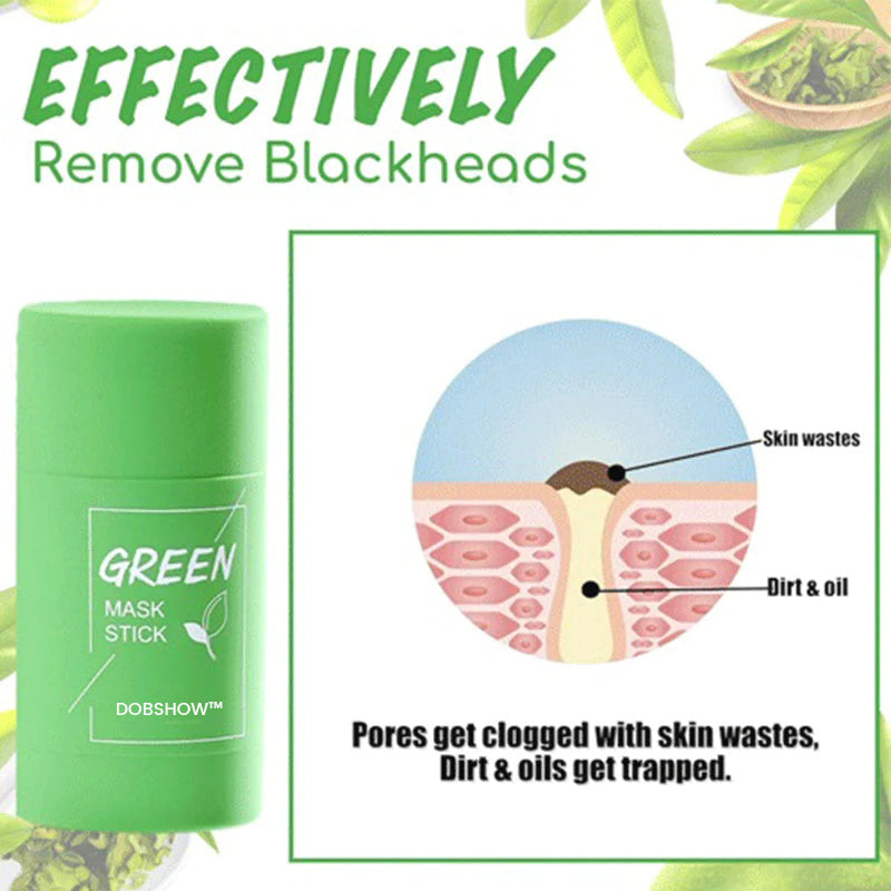 Dobshow⢠Green Tea Clay Mask Stick For Oil Control, Blackhead Reduction, and Pore Minimization