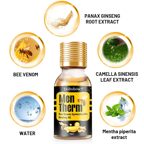 🐝 Dobshow™ MenTherm  Bee Venom Gynecomastia Suppression Oil 🌿 Safe, Effective, and Doctor-Recommended! 🔥🔥🔥