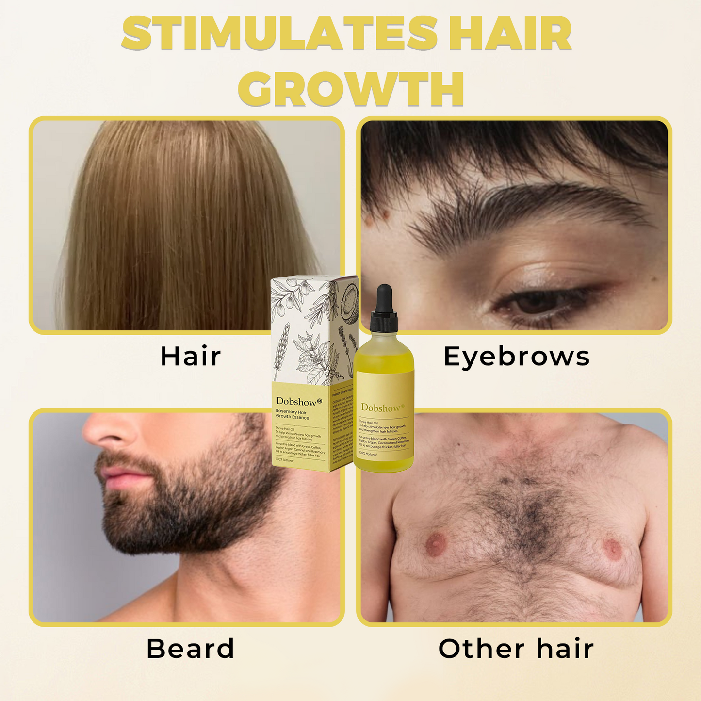 Dobshow® Rosemary Hair Density Oil（Promotes Fuller Hair, Beard & Brows）>> ✅ 75% OFF