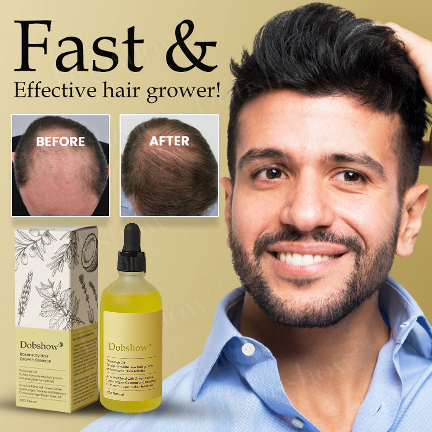Dobshow® Rosemary Hair Density Oil（Promotes Fuller Hair, Beard & Brows）>> ✅ 75% OFF